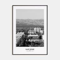 San Jose, California Portrait B&W No 2 Poster