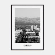 San Jose, California Portrait B&W No 2 Poster
