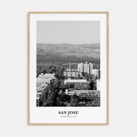 San Jose, California Portrait B&W No 2 Poster