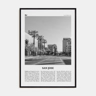 San Jose, California Travel B&W No 1 Poster