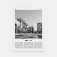 San Jose, California Travel B&W No 1 Poster