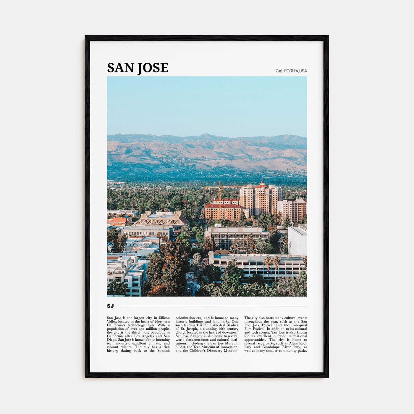 San Jose, California Travel Color Poster