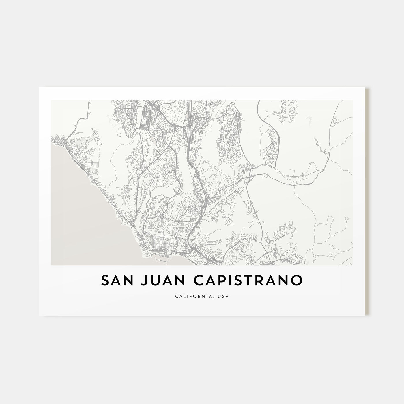 San Juan Capistrano Map Landscape Poster