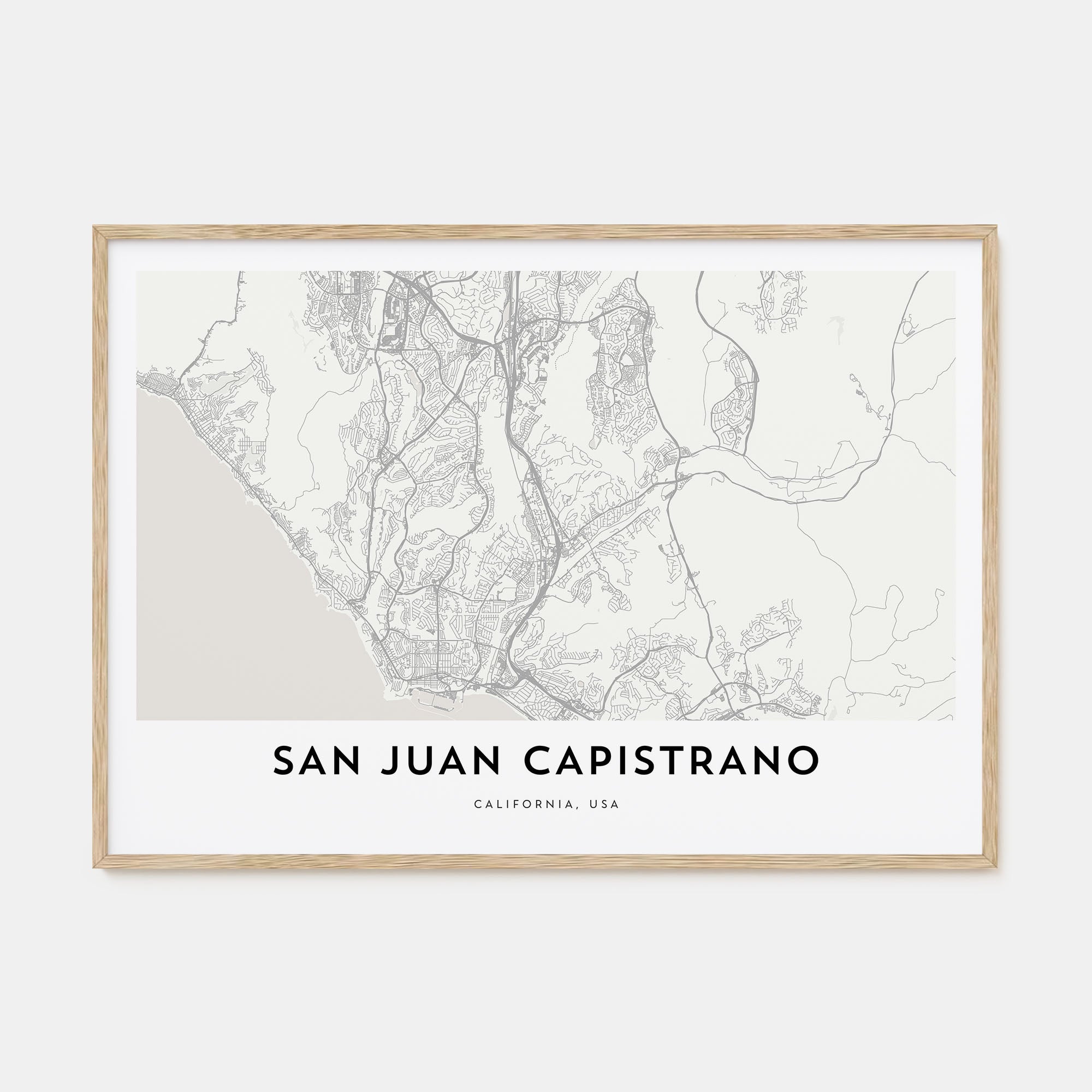 San Juan Capistrano Map Landscape Poster