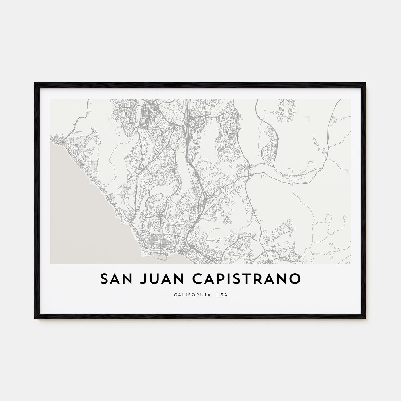 San Juan Capistrano Map Landscape Poster