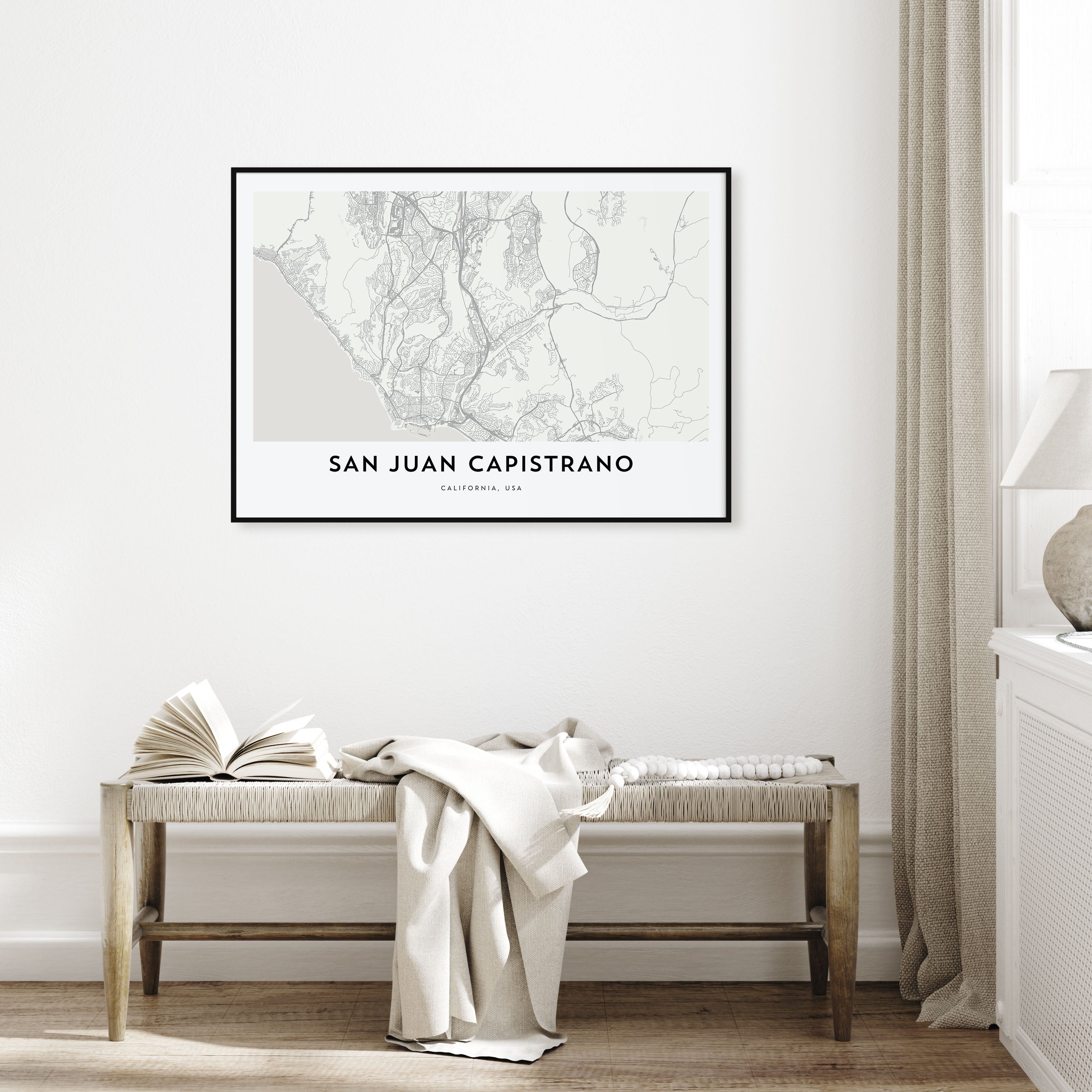 San Juan Capistrano Map Landscape Poster