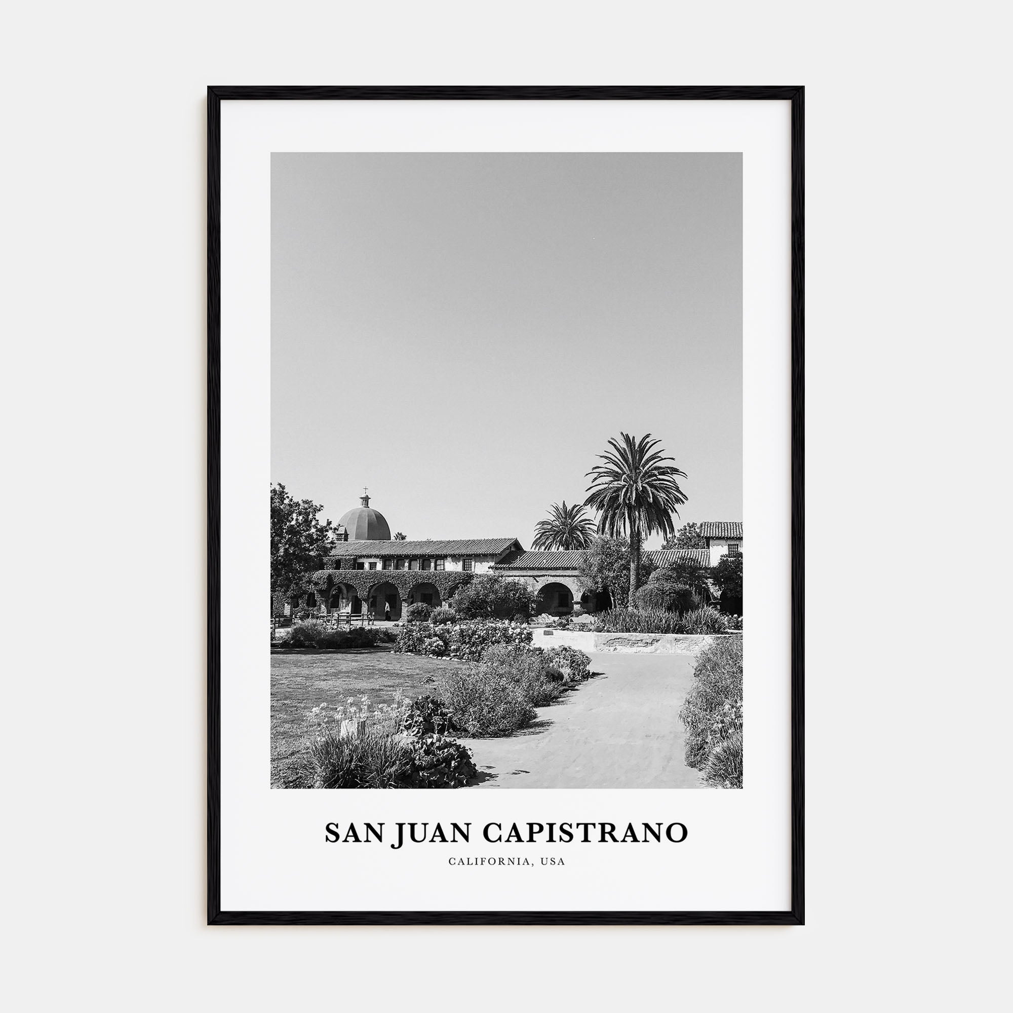 San Juan Capistrano Portrait B&W Poster