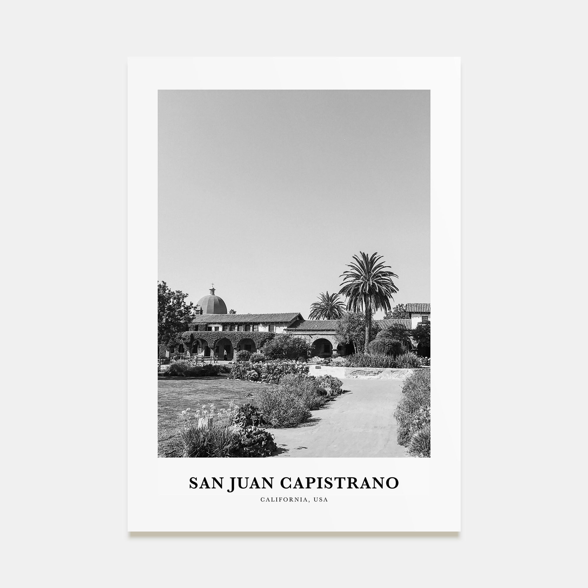 San Juan Capistrano Portrait B&W Poster