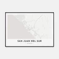 San Juan del Sur Map Landscape Poster