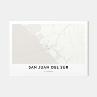 San Juan del Sur Map Landscape Poster