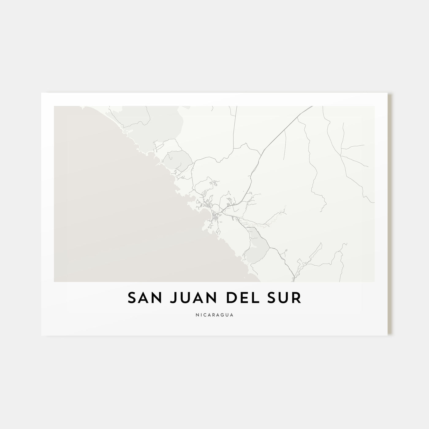 San Juan del Sur Map Landscape Poster