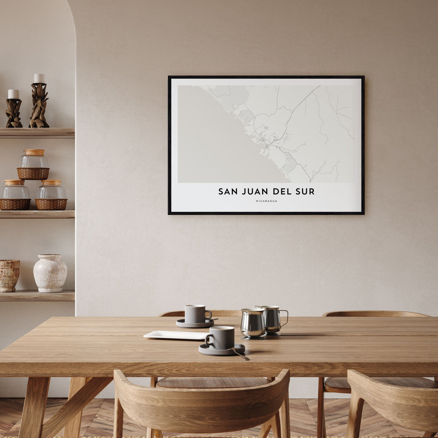 San Juan del Sur Map Landscape Poster