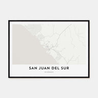 San Juan del Sur Map Landscape Poster