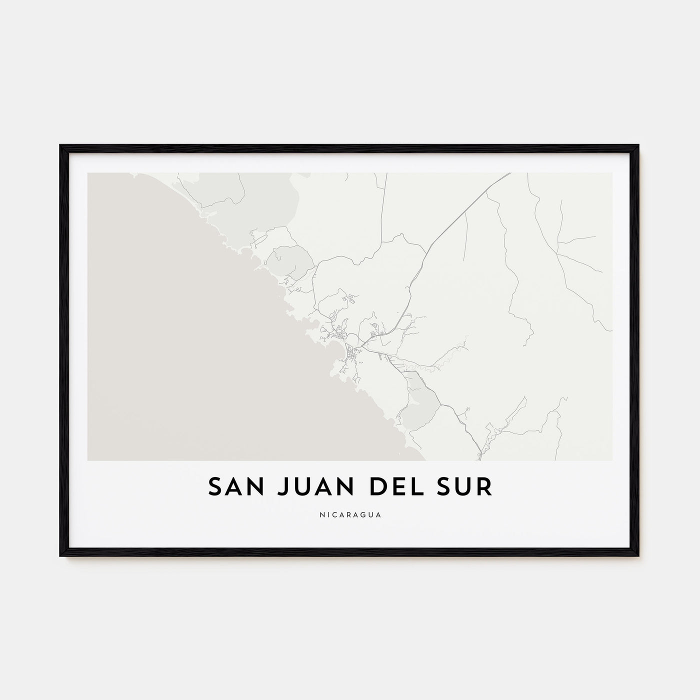 San Juan del Sur Map Landscape Poster