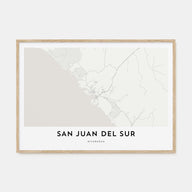 San Juan del Sur Map Landscape Poster