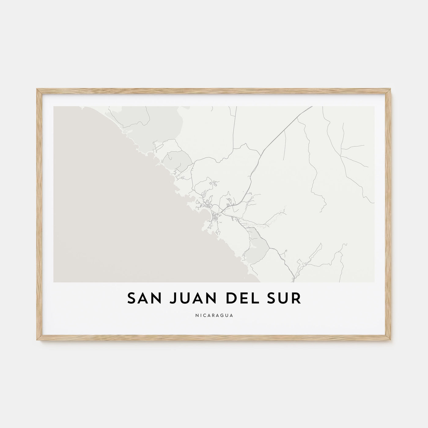 San Juan del Sur Map Landscape Poster