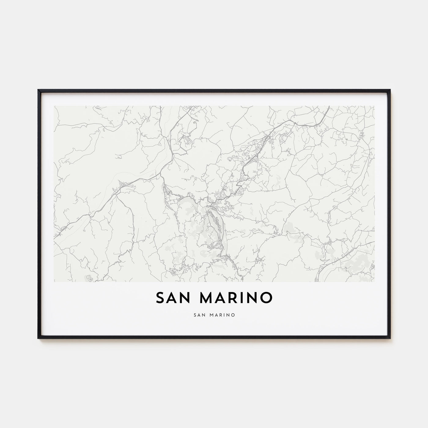 San Marino Map Landscape Poster