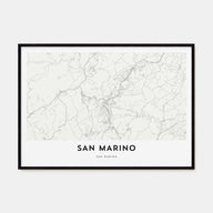 San Marino Map Landscape Poster