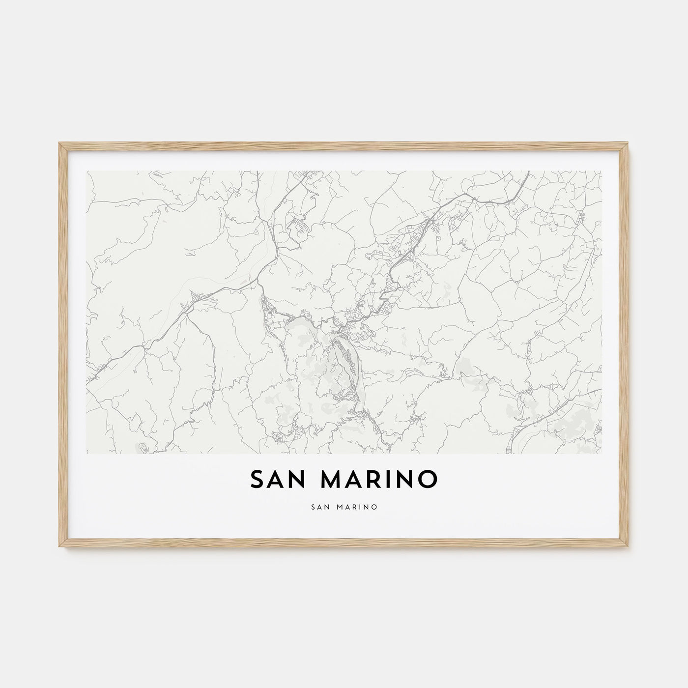 San Marino Map Landscape Poster