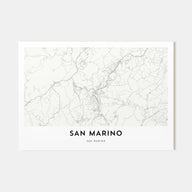San Marino Map Landscape Poster