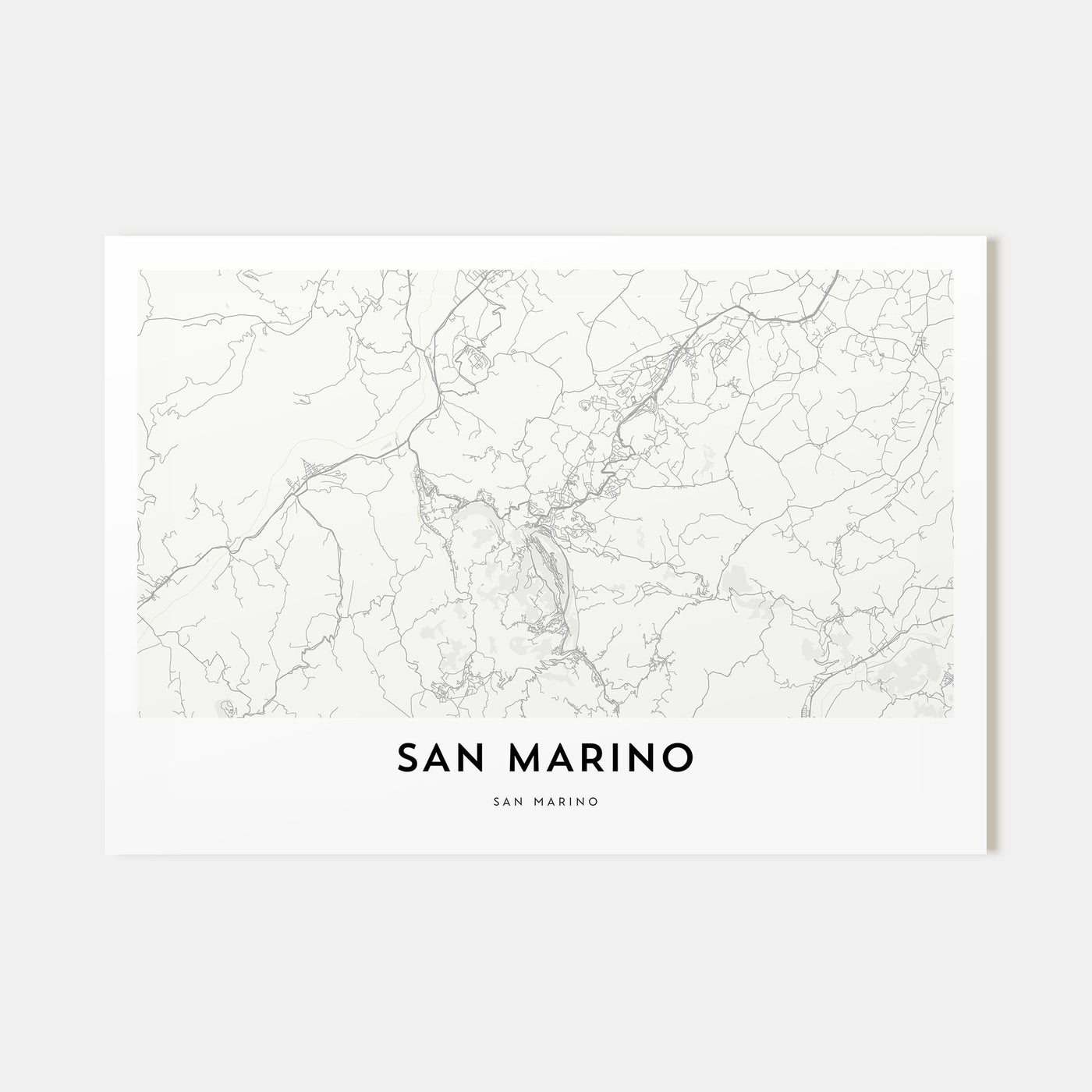 San Marino Map Landscape Poster