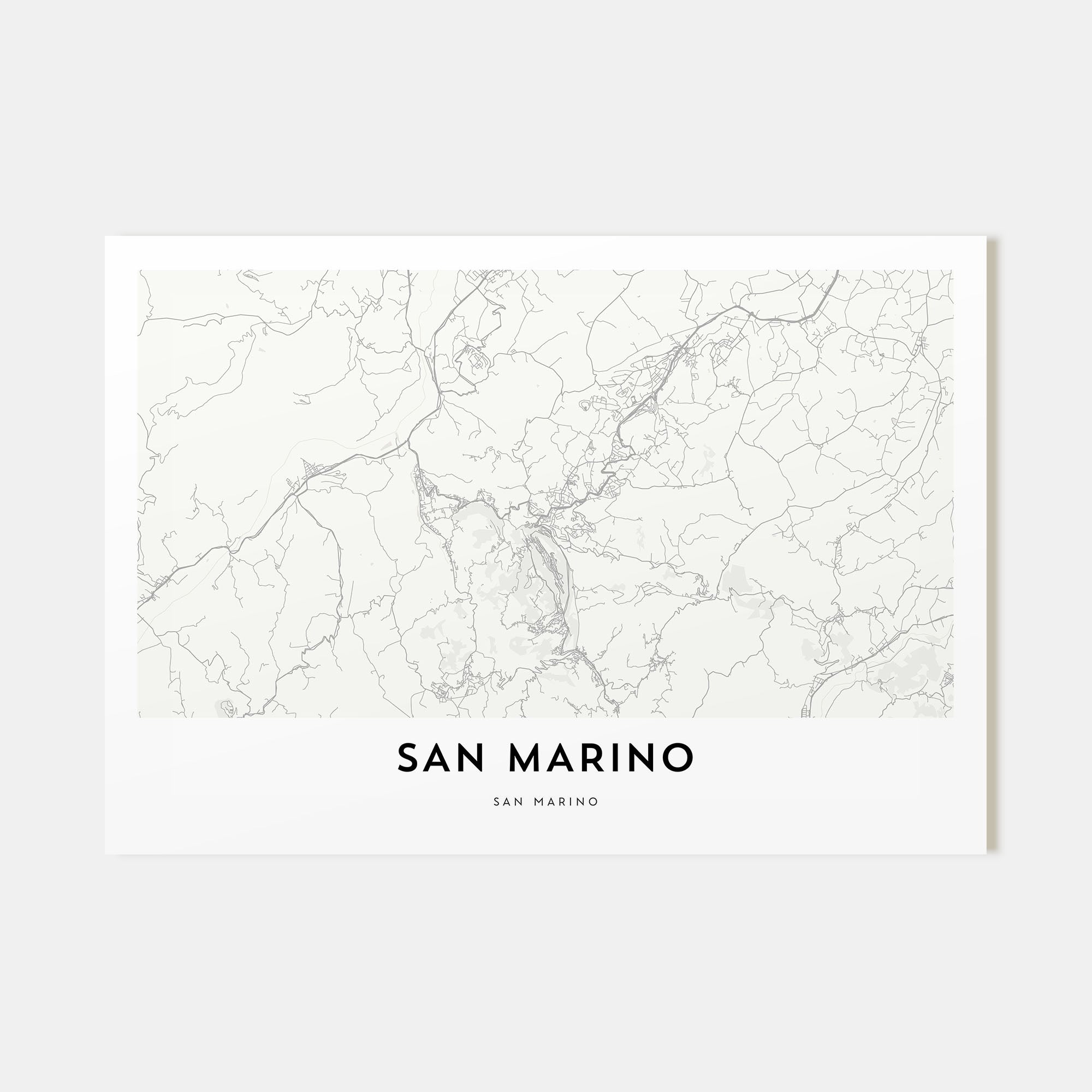 San Marino Map Landscape Poster