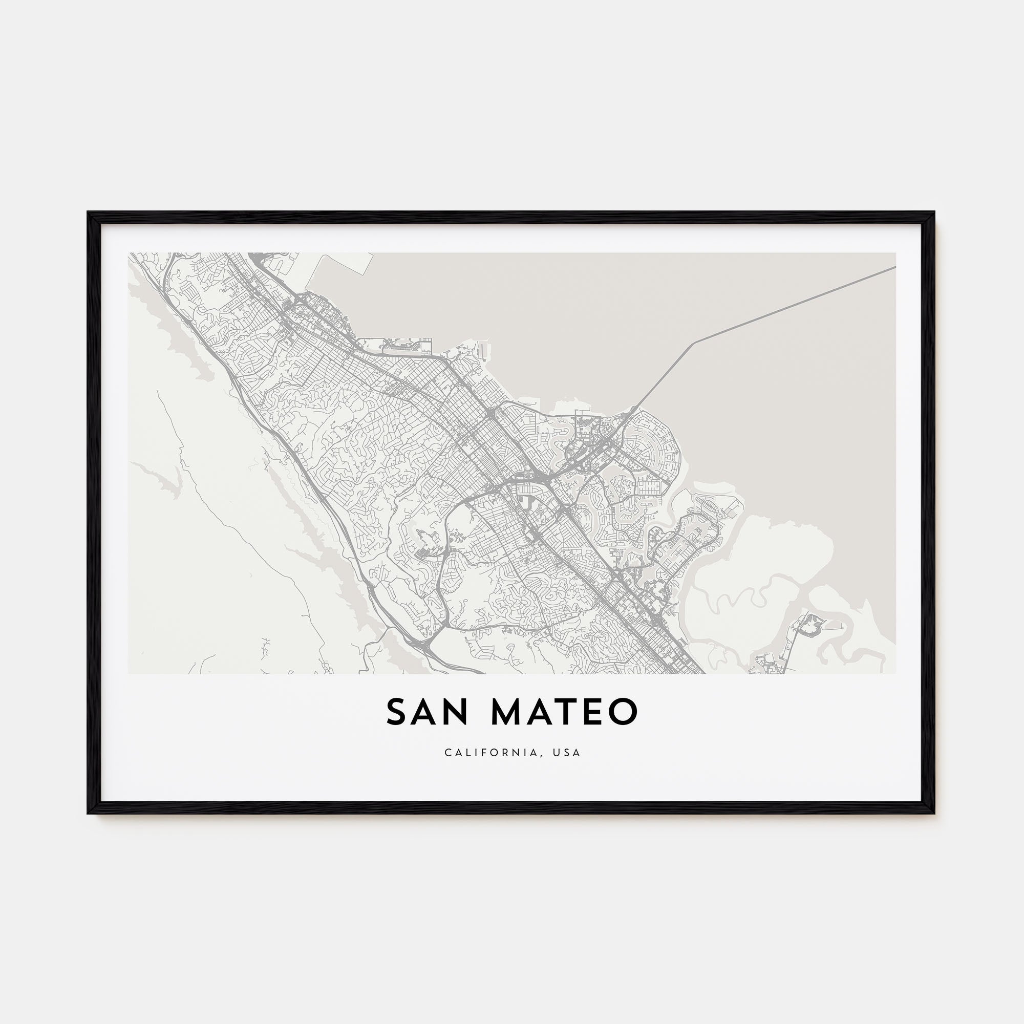 San Mateo Map Landscape Poster