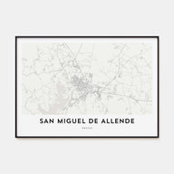 San Miguel de Allende Map Landscape Poster