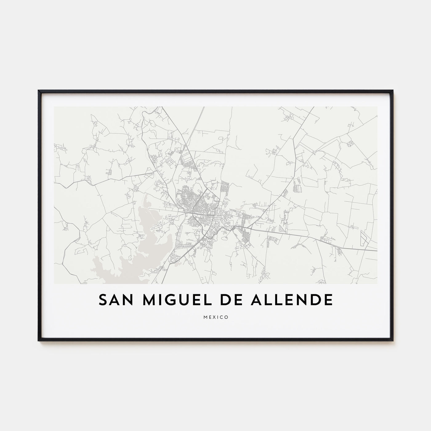 San Miguel de Allende Map Landscape Poster