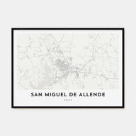 San Miguel de Allende Map Landscape Poster
