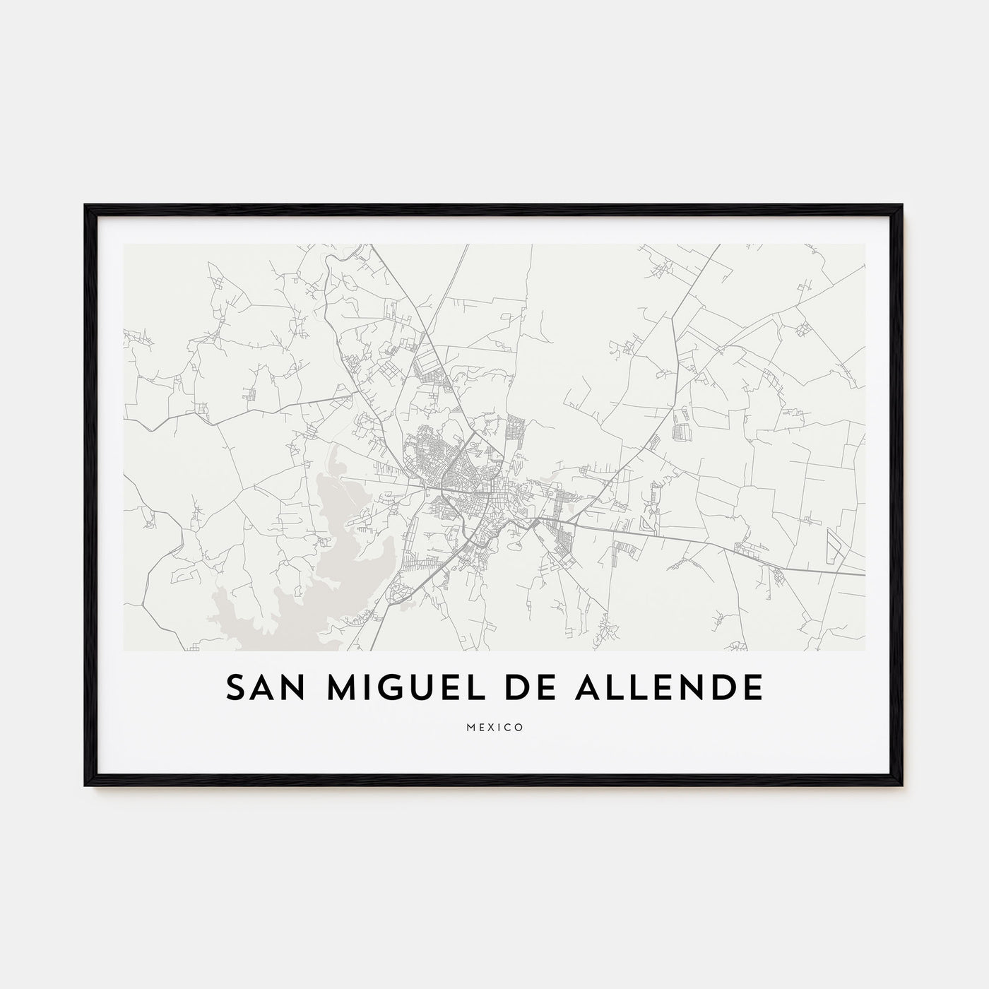 San Miguel de Allende Map Landscape Poster