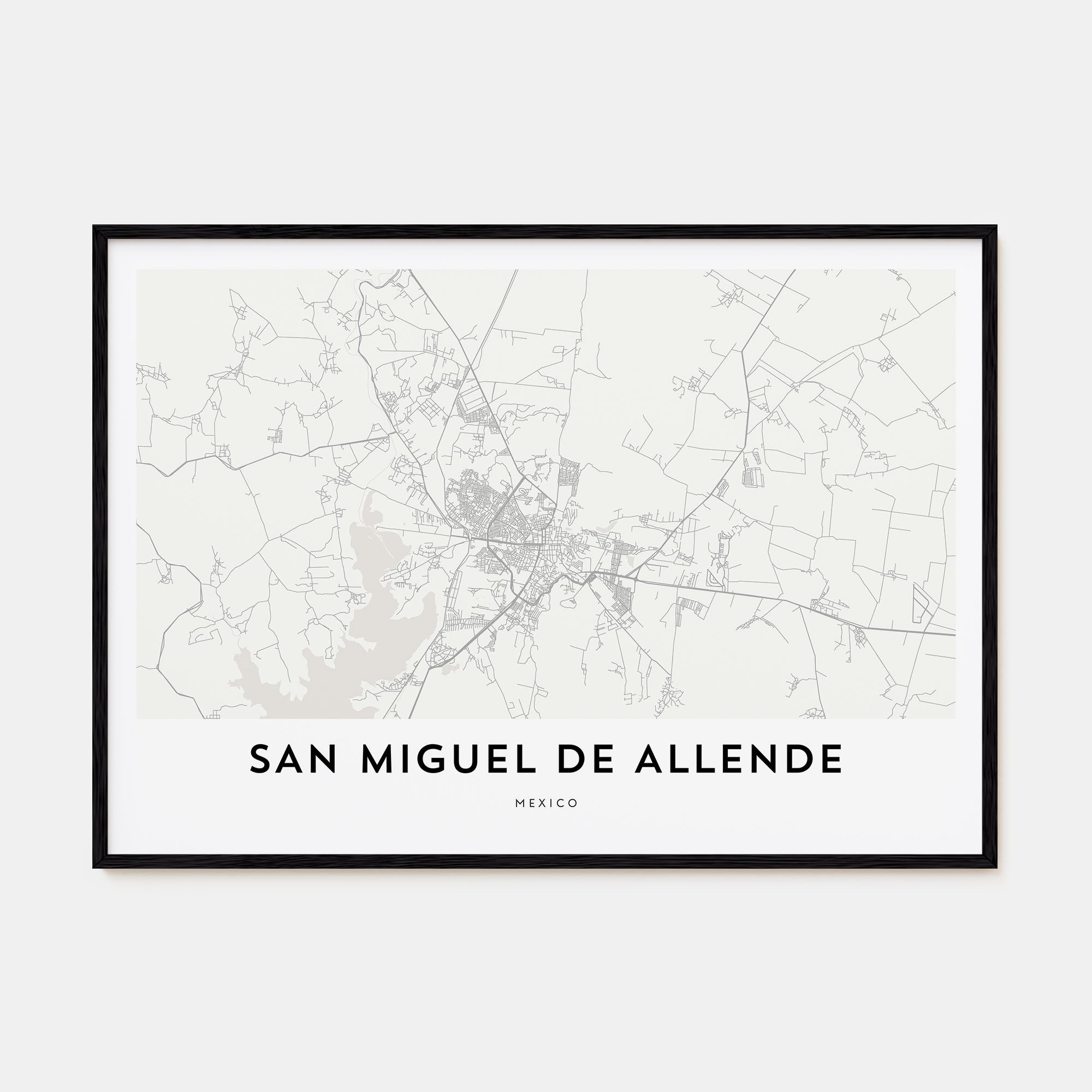 San Miguel de Allende Map Landscape Poster