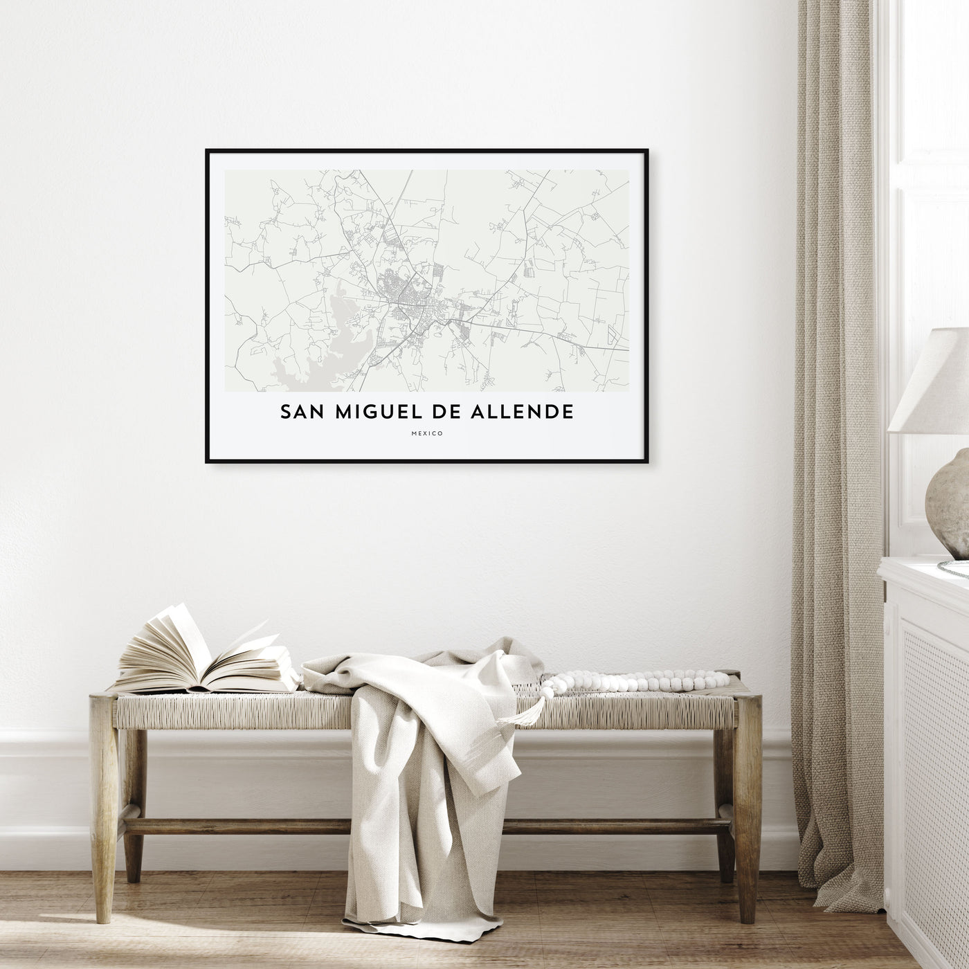 San Miguel de Allende Map Landscape Poster
