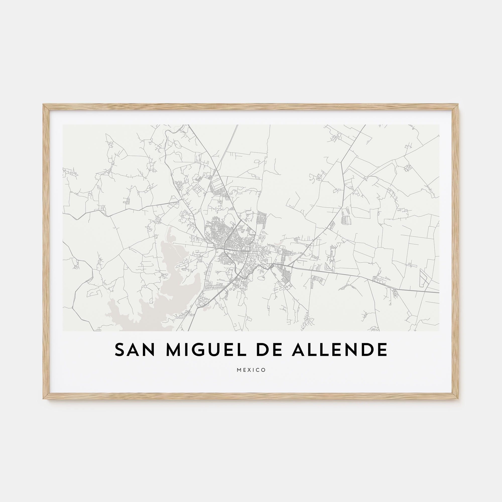 San Miguel de Allende Map Landscape Poster