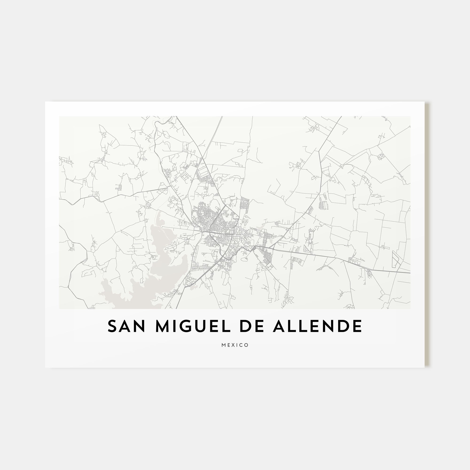 San Miguel de Allende Map Landscape Poster