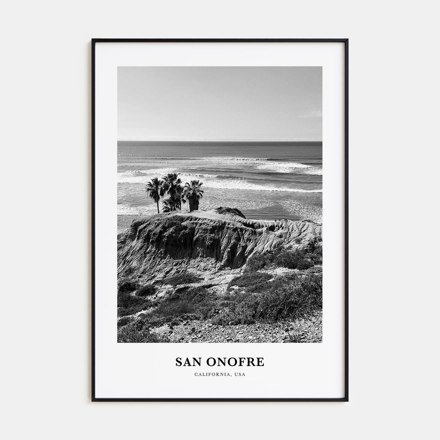 San Onofre Portrait B&W Poster