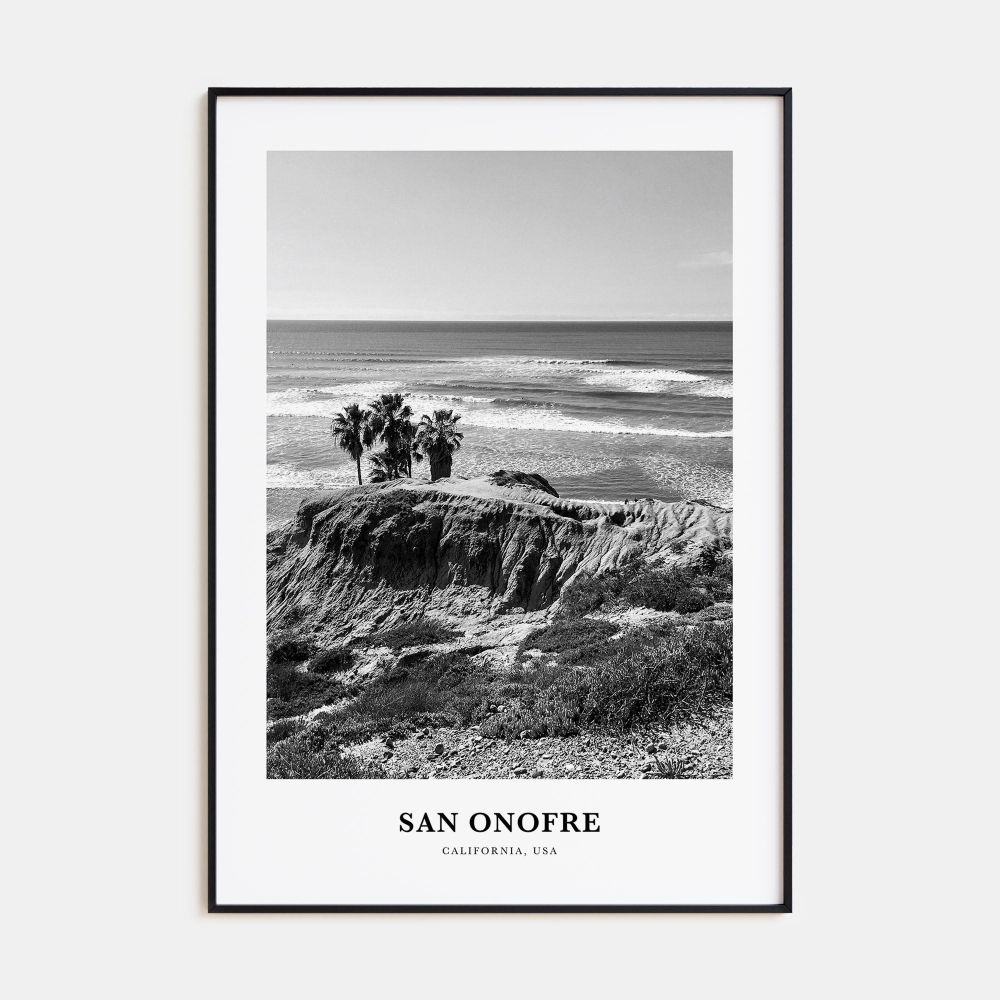 San Onofre Portrait B&W Poster