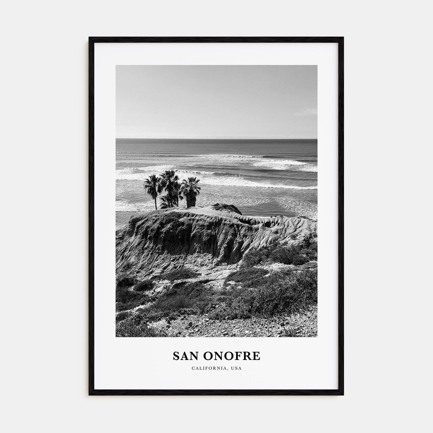San Onofre Portrait B&W Poster