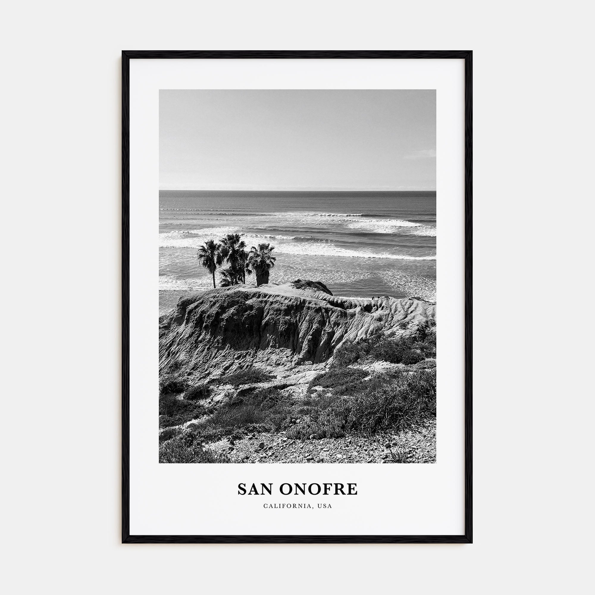 San Onofre Portrait B&W Poster