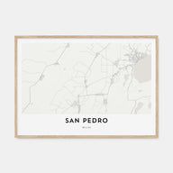 San Pedro, Belize Map Landscape Poster
