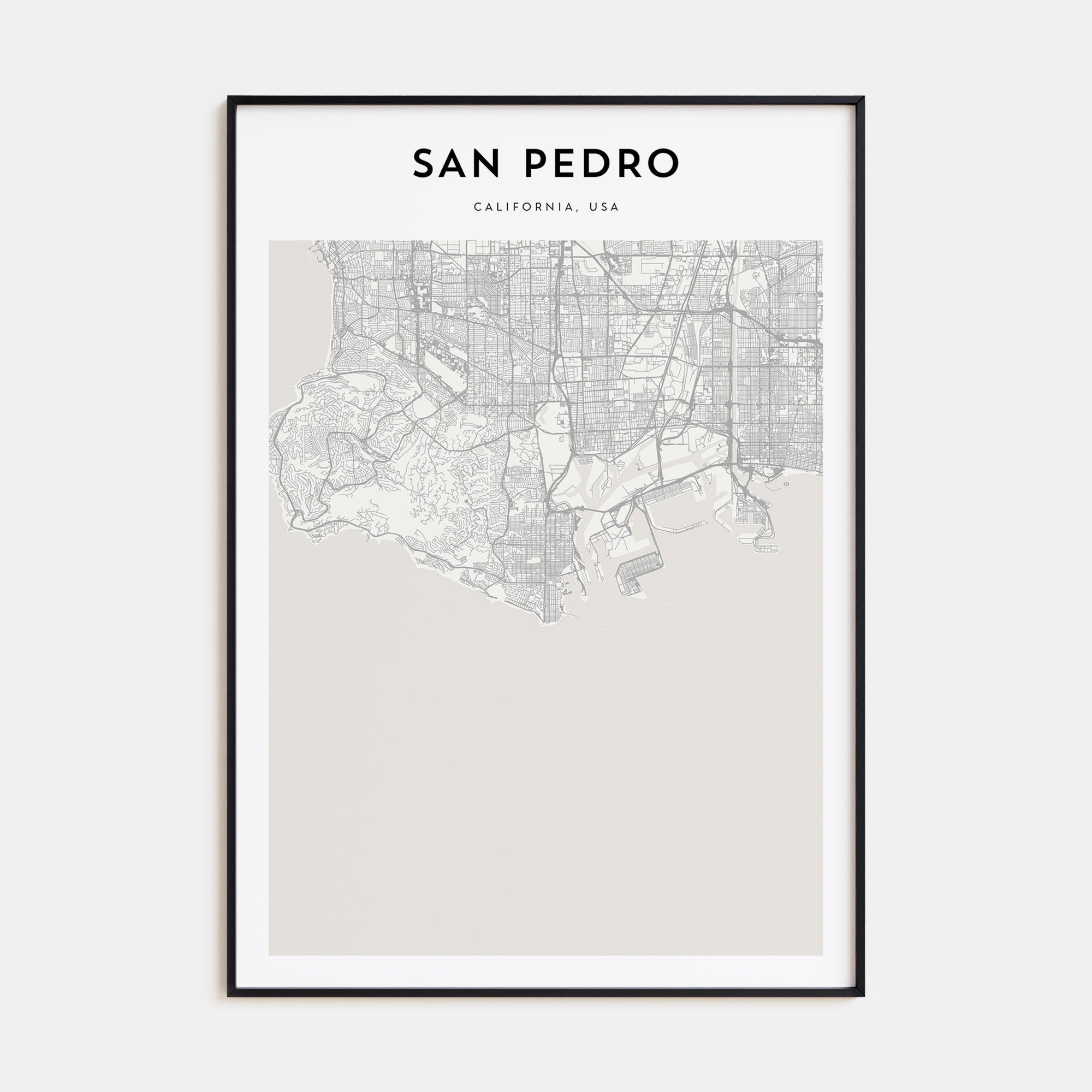 San Pedro, California Map Portrait Poster