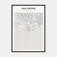 San Pedro, California Map Portrait Poster