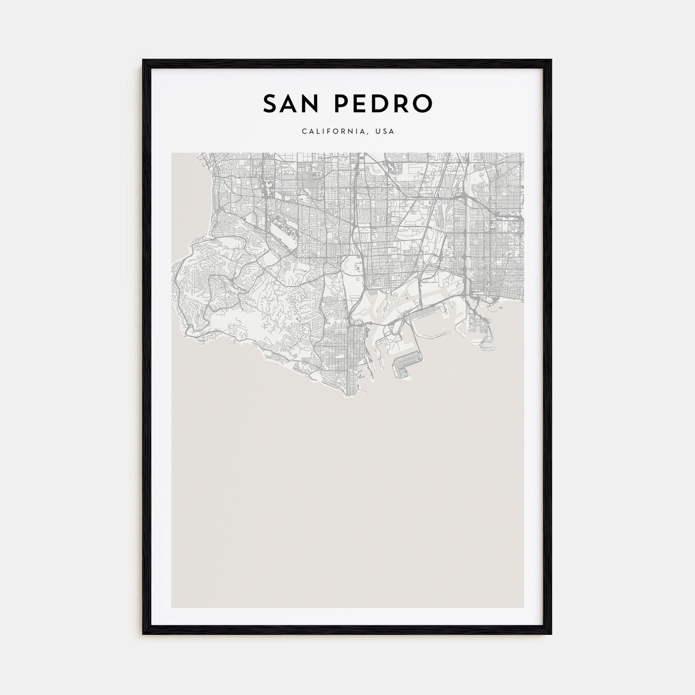 San Pedro, California Map Portrait Poster