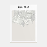 San Pedro, California Map Portrait Poster