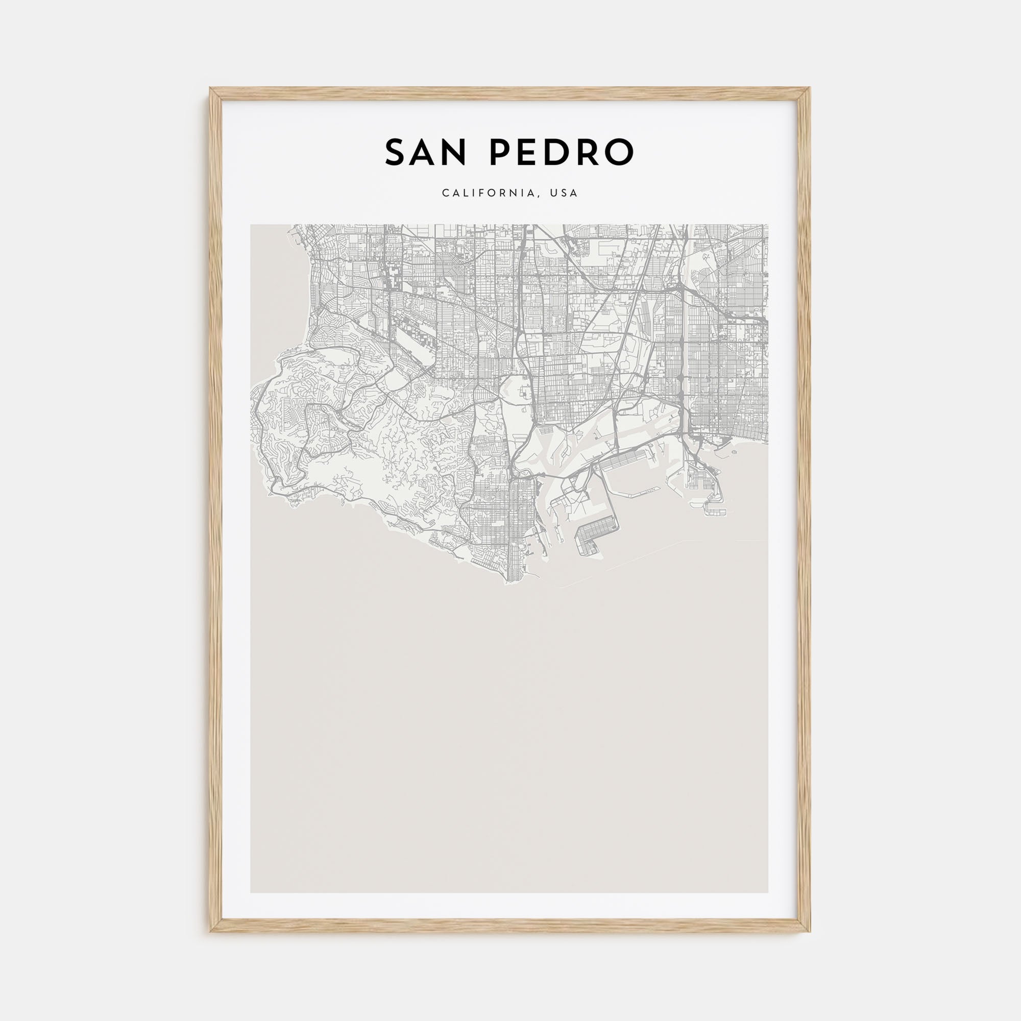 San Pedro, California Map Portrait Poster
