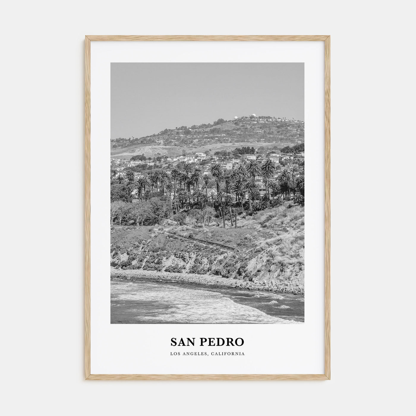 San Pedro, California Portrait B&W No 1 Poster