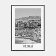 San Pedro, California Portrait B&W No 1 Poster