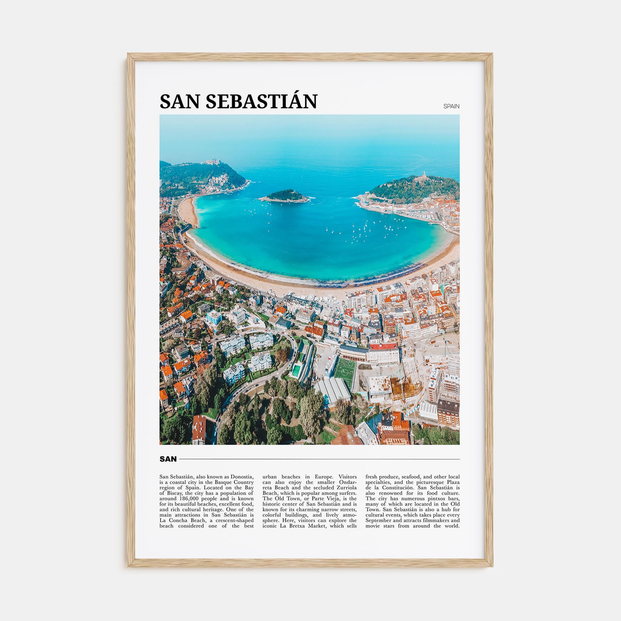 San Sebastián Travel Color Poster