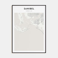 Sanibel Map Portrait Poster