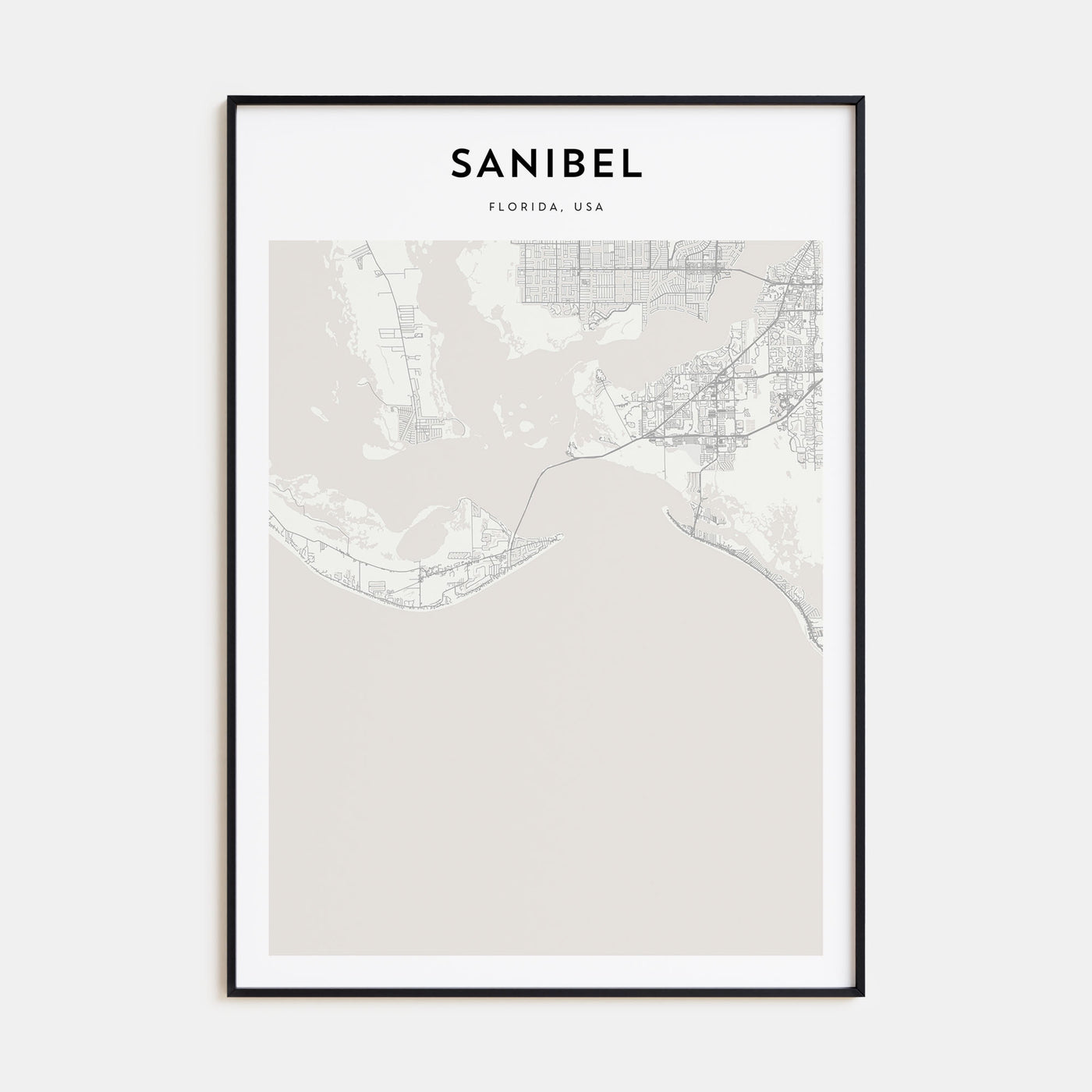Sanibel Map Portrait Poster